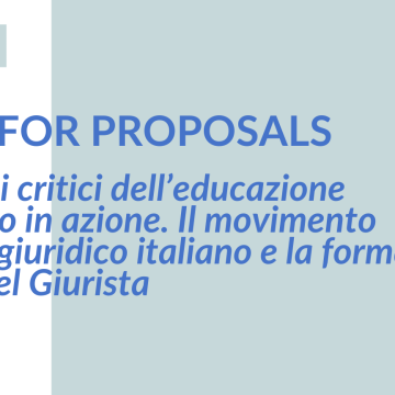 Convegno Nazionale “Percorsi critici dell’educazione al diritto in azione. Il movimento clinico-giuridico italiano e la formazione della/del Giurista”